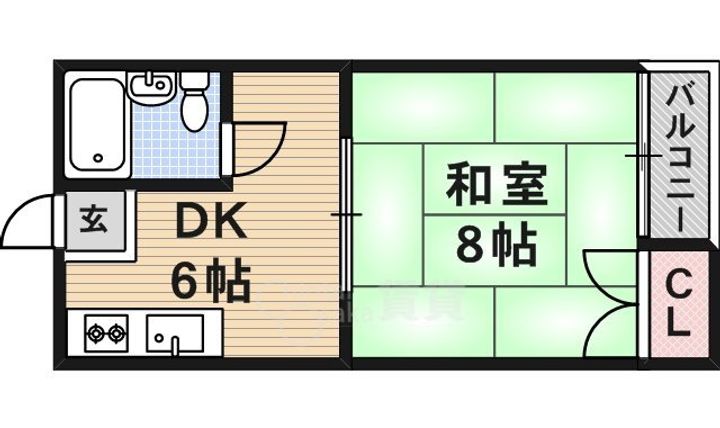 大阪府茨木市中総持寺町の賃貸アパートの間取り