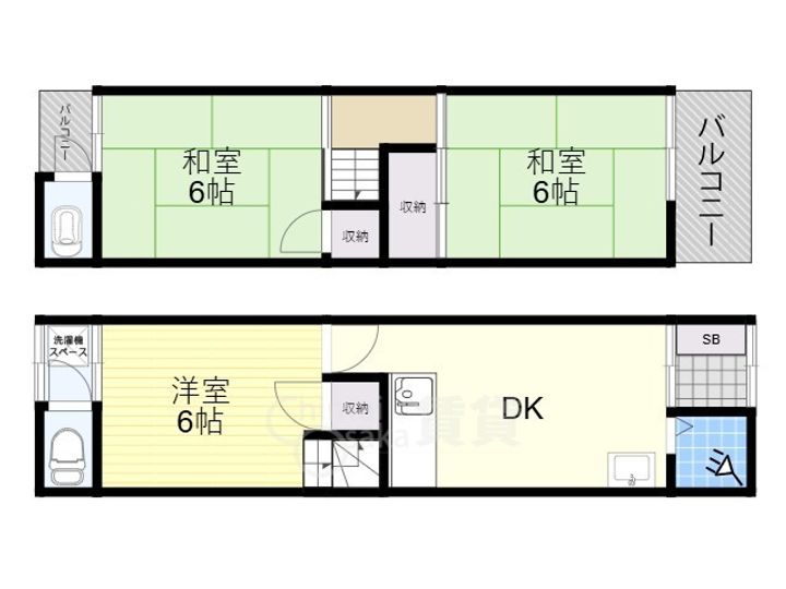 大阪府大阪市東淀川区豊新4丁目(一戸建)の賃貸物件の間取り