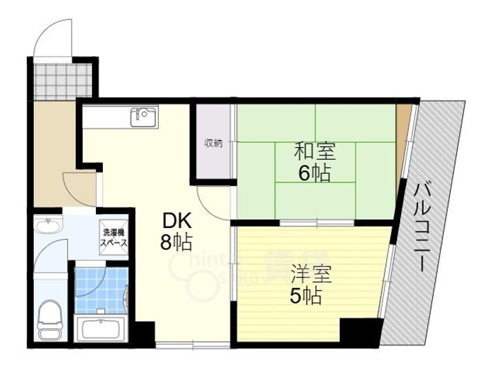 大阪府大阪市東淀川区豊新2丁目の賃貸マンションの間取り