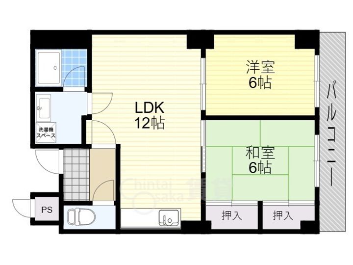 大阪府茨木市若園町の賃貸マンションの間取り