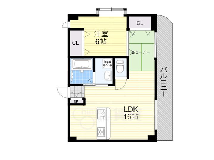 大阪府茨木市星見町の賃貸マンションの間取り
