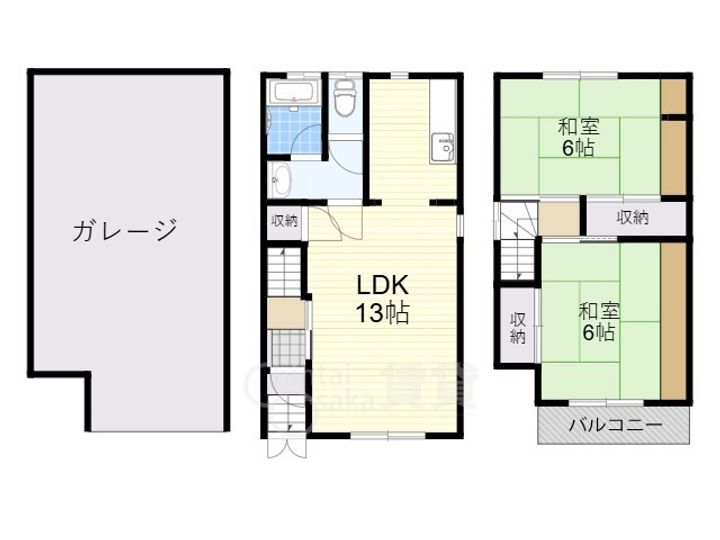 大阪府大阪市淀川区田川北2丁目(一戸建)の賃貸物件の間取り