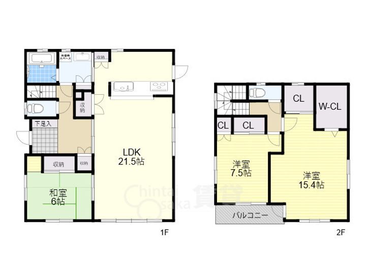 大阪府茨木市彩都あさぎ6丁目(一戸建)の賃貸物件の間取り