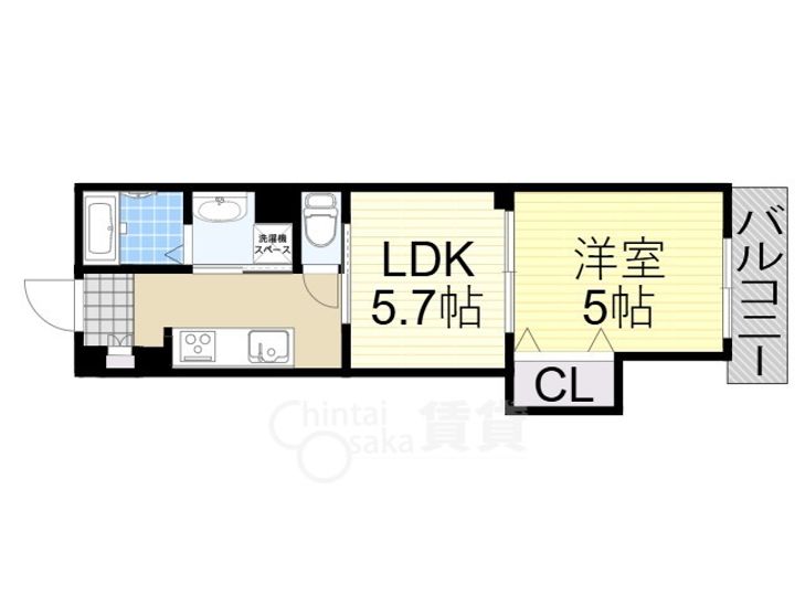 大阪府池田市豊島南1丁目の賃貸アパートの間取り