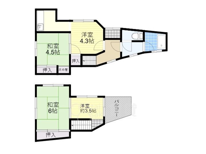 兵庫県川西市小戸3丁目(一戸建)の賃貸物件の間取り