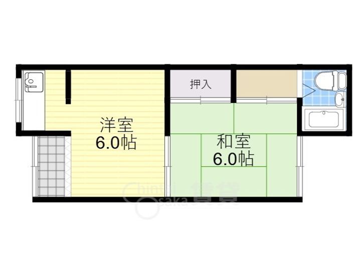 大阪府茨木市大池2丁目の賃貸マンションの間取り