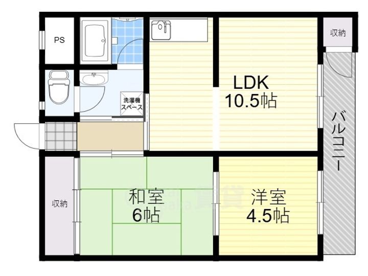 大阪府大阪市東淀川区南江口3丁目の賃貸マンションの間取り