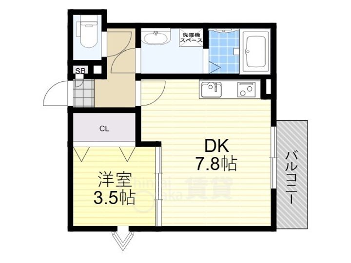大阪府豊中市岡上の町4丁目の賃貸アパートの間取り