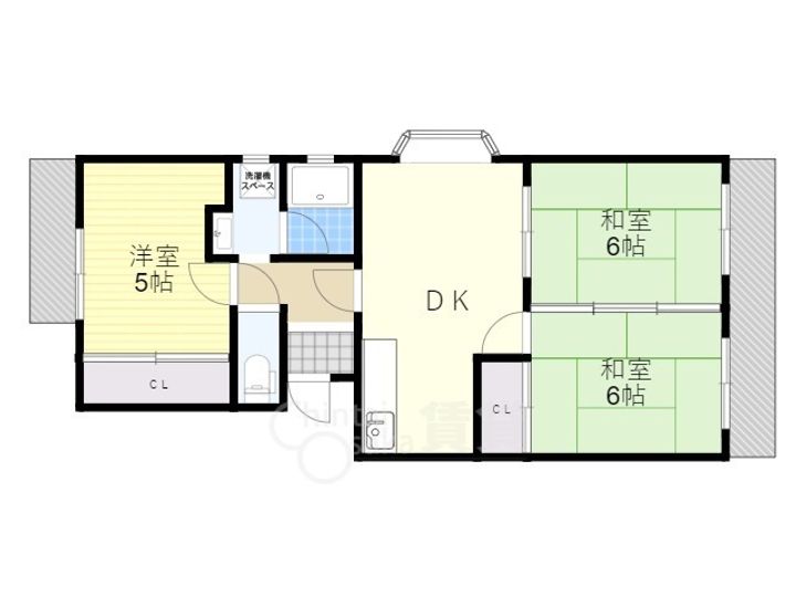 大阪府箕面市小野原東5丁目の賃貸マンションの間取り
