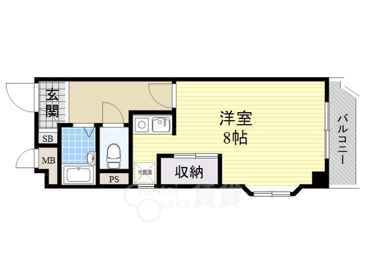 大阪府箕面市西小路3丁目の賃貸マンションの間取り