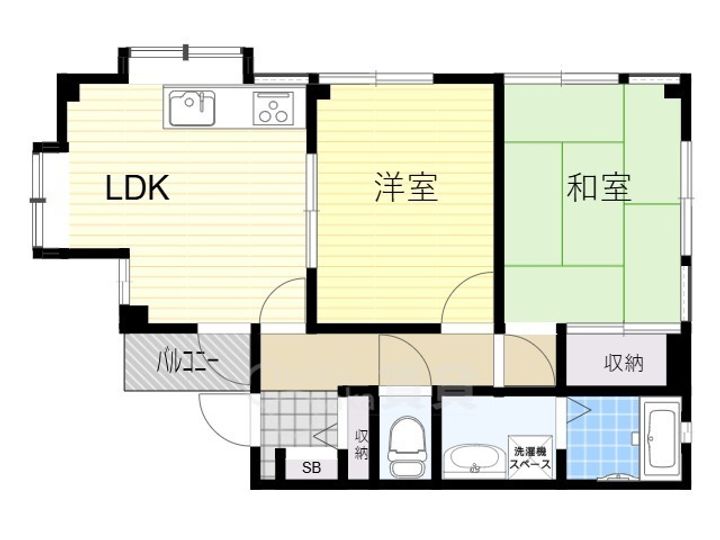 大阪府豊中市柴原町3丁目の賃貸アパートの間取り