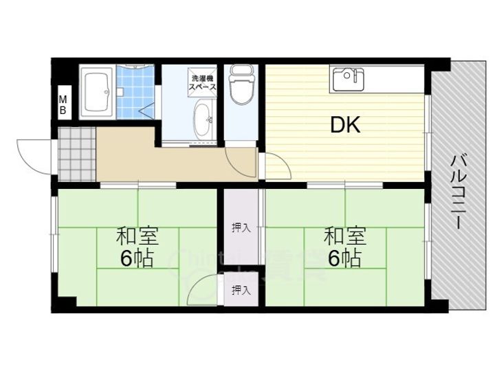 大阪府摂津市鶴野4丁目の賃貸マンションの間取り