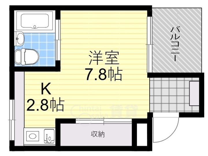 大阪府茨木市主原町の賃貸マンションの間取り