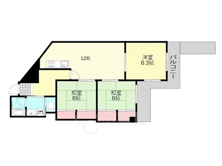 大阪府大阪市東淀川区東淡路1丁目(マンション)の賃貸物件の間取り