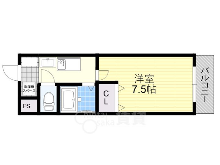大阪府茨木市大手町の賃貸マンションの間取り