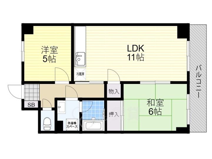 大阪府吹田市南高浜町(マンション)の賃貸物件の間取り