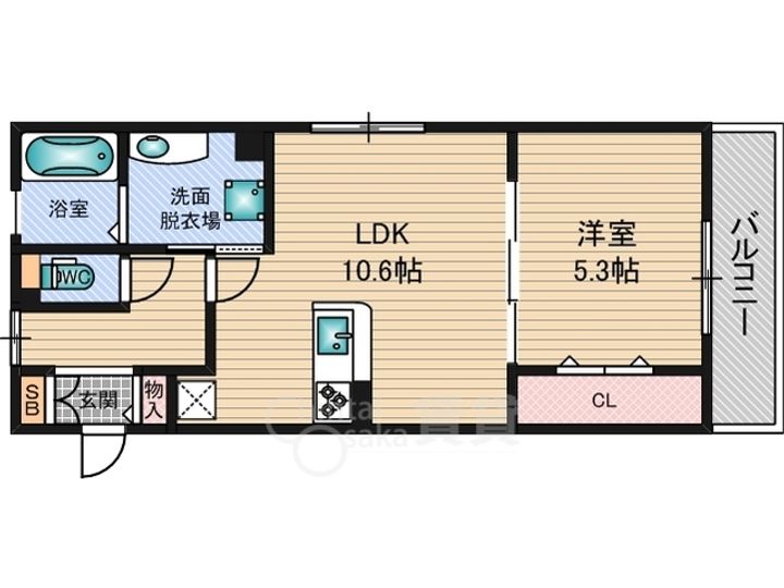 大阪府大阪市東淀川区西淡路1丁目(アパート)の賃貸物件の間取り