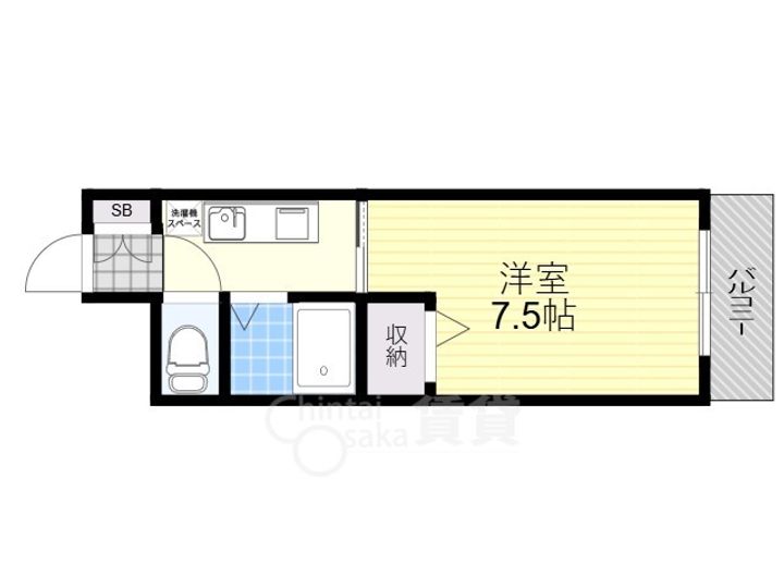 大阪府大阪市東淀川区上新庄3丁目の賃貸マンションの間取り