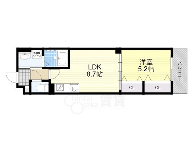 大阪府摂津市正雀2丁目の賃貸アパートの間取り