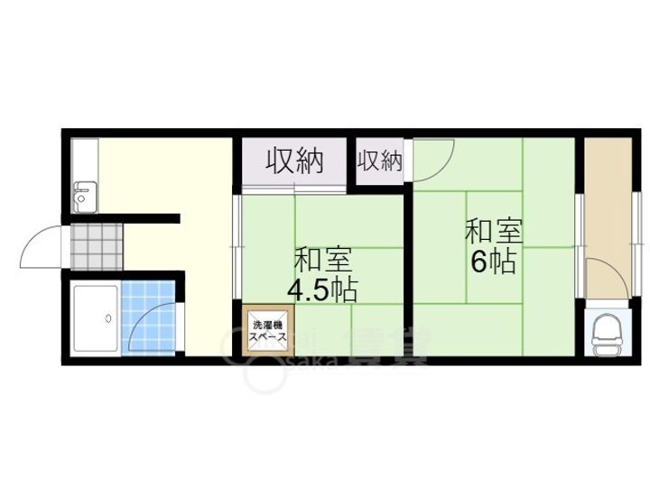 大阪府池田市井口堂1丁目の賃貸アパートの間取り