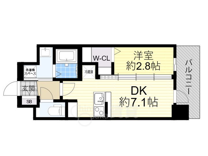 大阪府大阪市東淀川区東中島4丁目の賃貸マンションの間取り