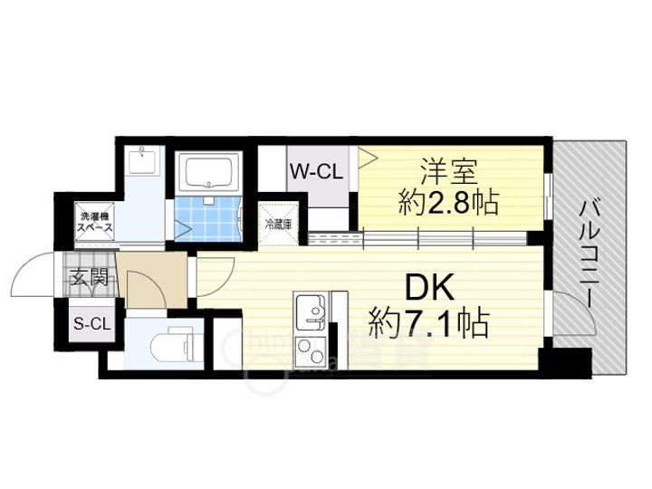 大阪府大阪市東淀川区東中島4丁目の賃貸マンションの間取り