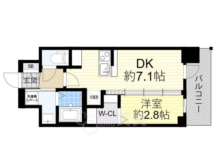 大阪府大阪市東淀川区東中島4丁目の賃貸マンションの間取り