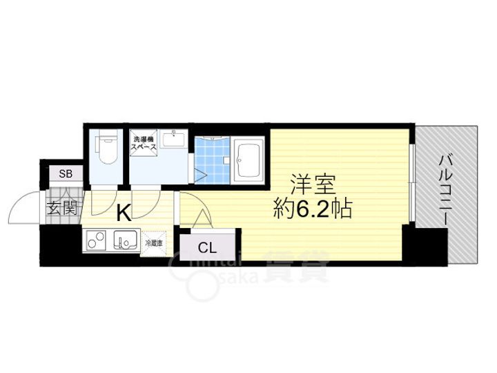 大阪府大阪市東淀川区東中島4丁目の賃貸マンションの間取り