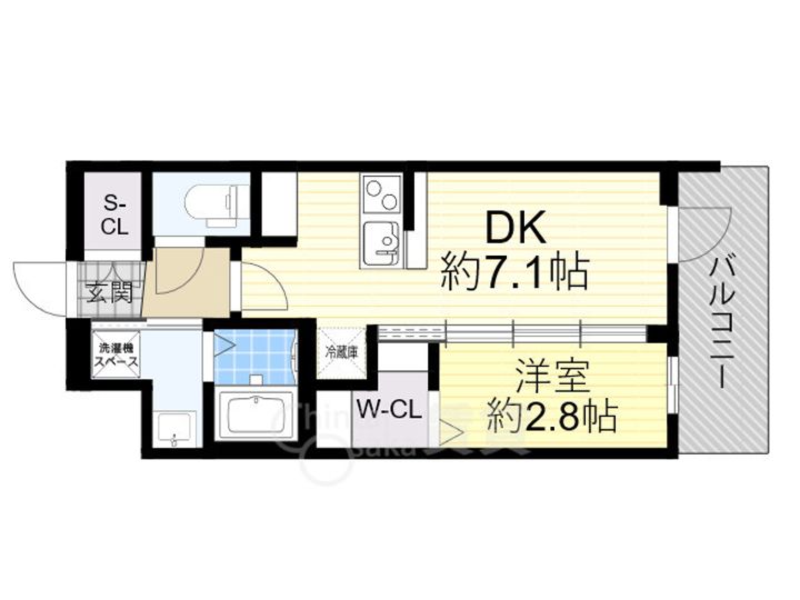 大阪府大阪市東淀川区東中島4丁目の賃貸マンションの間取り