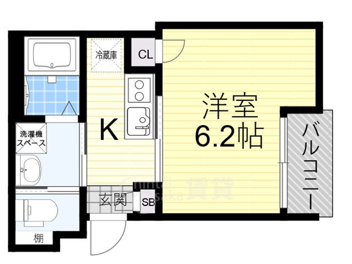 大阪府大阪市西淀川区佃3丁目の賃貸アパートの間取り