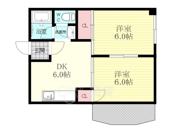 大阪府大阪市東淀川区豊里6丁目の賃貸マンションの間取り