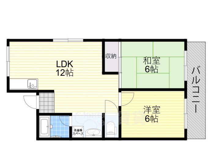 大阪府豊中市服部西町3丁目の賃貸マンションの間取り