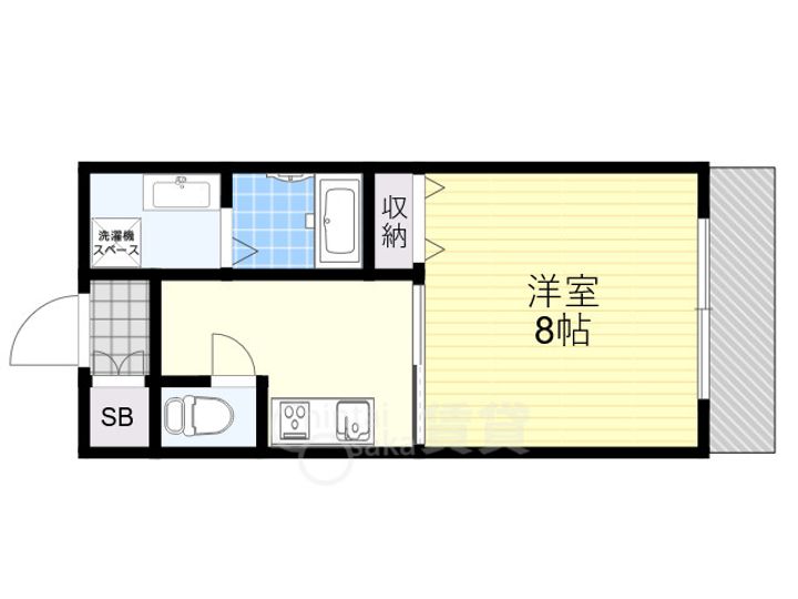 大阪府茨木市上中条1丁目の賃貸マンションの間取り