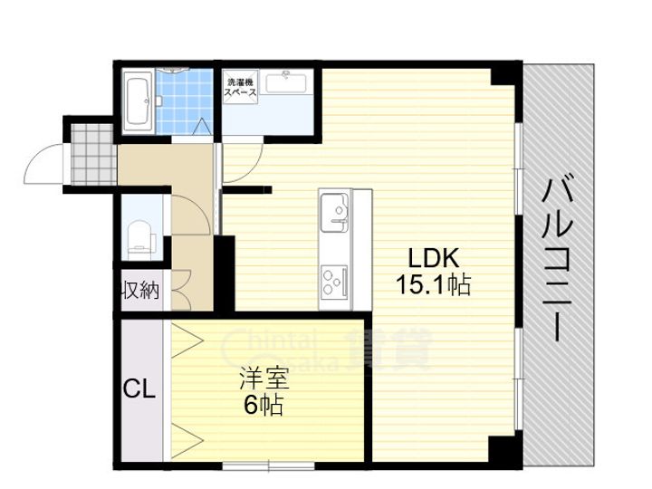大阪府吹田市豊津町の賃貸マンションの間取り