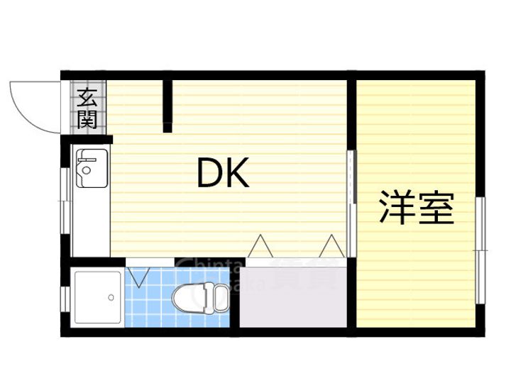 大阪府茨木市新中条町の賃貸マンションの間取り