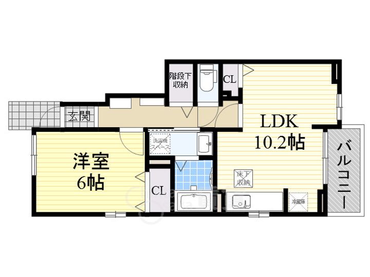 大阪府茨木市耳原1丁目の賃貸アパートの間取り