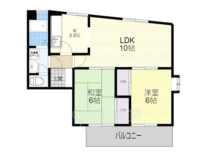 大阪府豊中市東豊中町6丁目の賃貸マンションの間取り