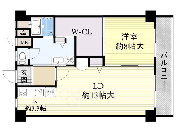 大阪府吹田市豊津町の賃貸マンションの間取り