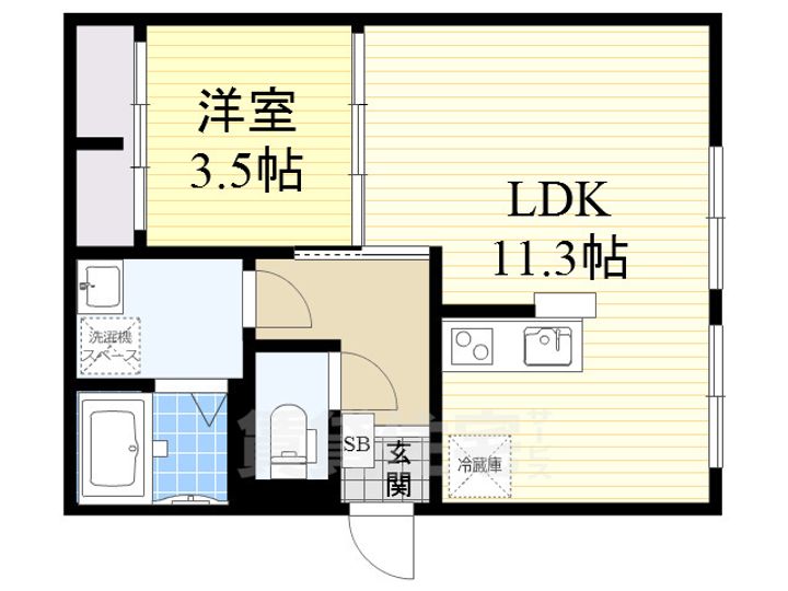 大阪府大阪市西淀川区佃3丁目(マンション)の賃貸物件の間取り