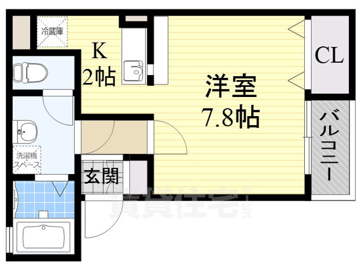 大阪府東大阪市中鴻池町3丁目の賃貸アパートの間取り