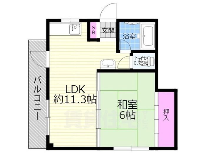 大阪府大阪市西淀川区姫島5丁目の賃貸アパートの間取り
