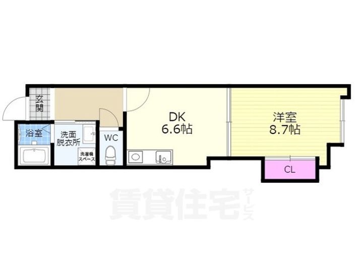 京都府京都市右京区鳴滝音戸山町の賃貸マンションの間取り