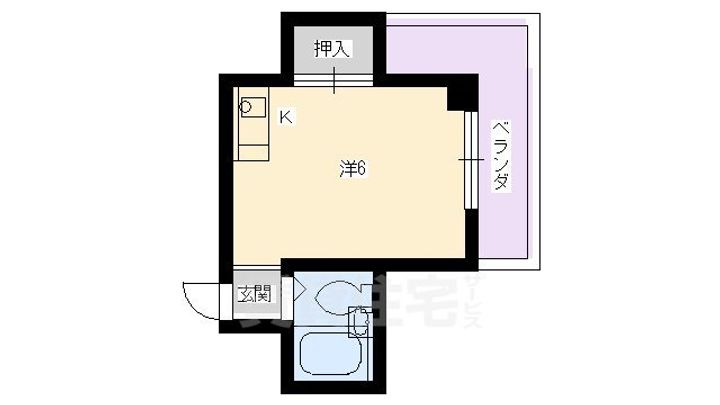 京都府京都市左京区岩倉中大鷺町の賃貸マンションの間取り
