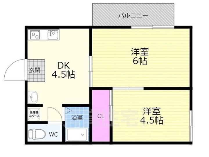 京都府京都市西京区大枝塚原町の賃貸アパートの間取り