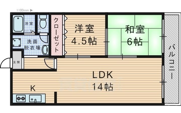 アスモ岡町の間取り