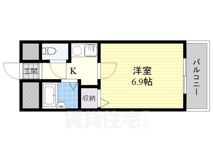 大阪府吹田市佐井寺4丁目の賃貸マンションの間取り