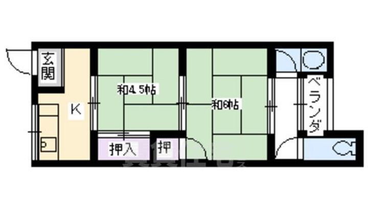 大阪府茨木市五日市2丁目の賃貸アパートの間取り