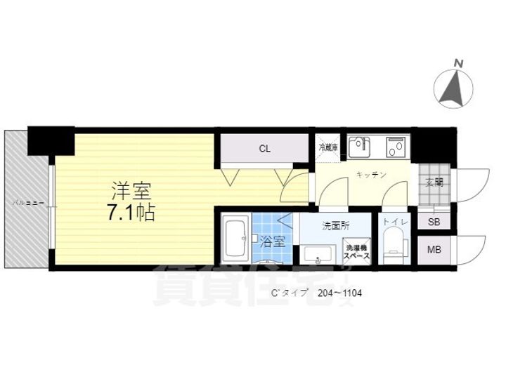 S-RESIDENCE三国WESTの間取り