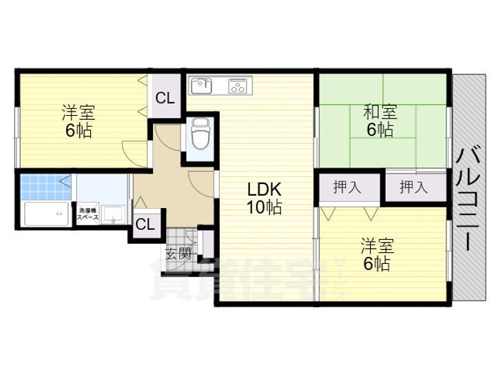 大阪府茨木市水尾3丁目の賃貸アパートの間取り