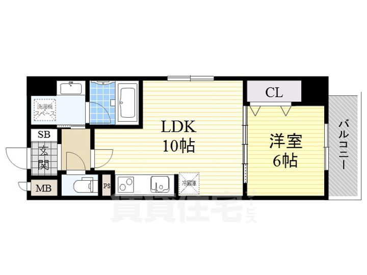 大阪府大阪市淀川区新高6丁目の賃貸マンションの間取り